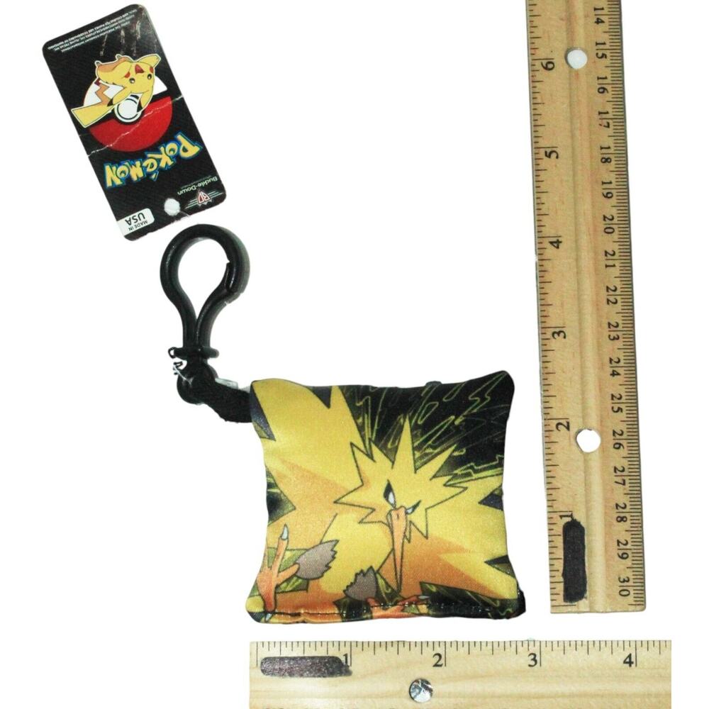 Vintage Zapdos Mini Pillow Keychain Clip - Legendary Pokemon Electric Bird 2016